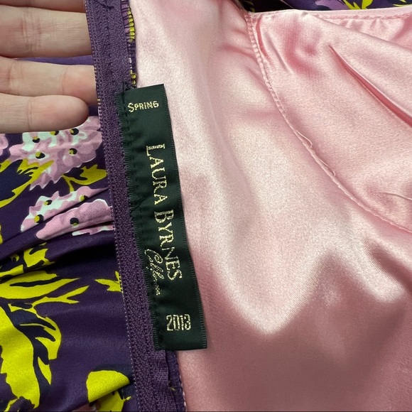 Laura Byrnes Grace Pink and Purple Floral 50s Style Dress - Picture 14 of 16